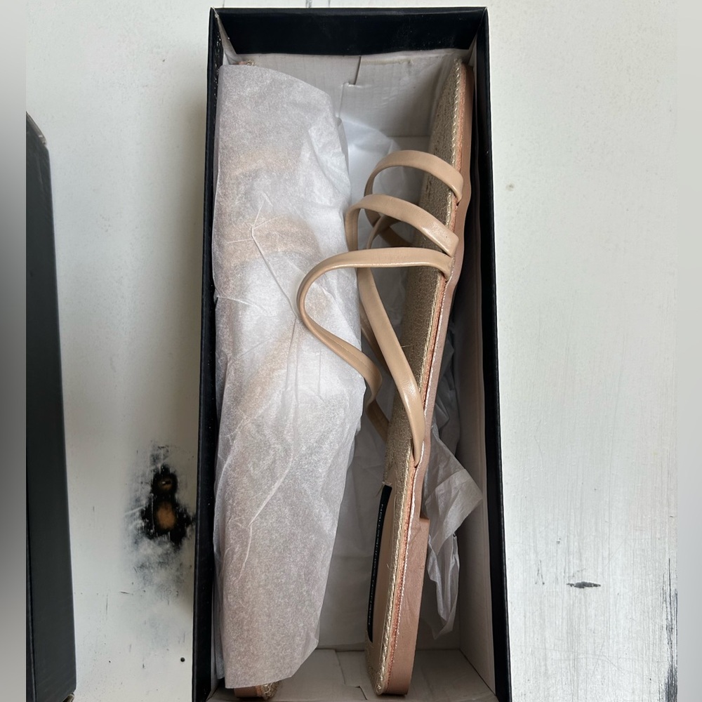 French Connection North West Rope Flat Sandals Size 11 Tan - Picture 2 of 8
